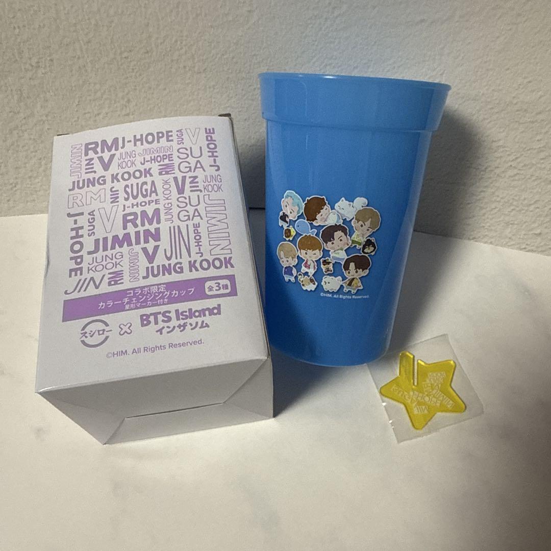 BTS スシローコラボカラーチェンジカップ 星形マーカー付き