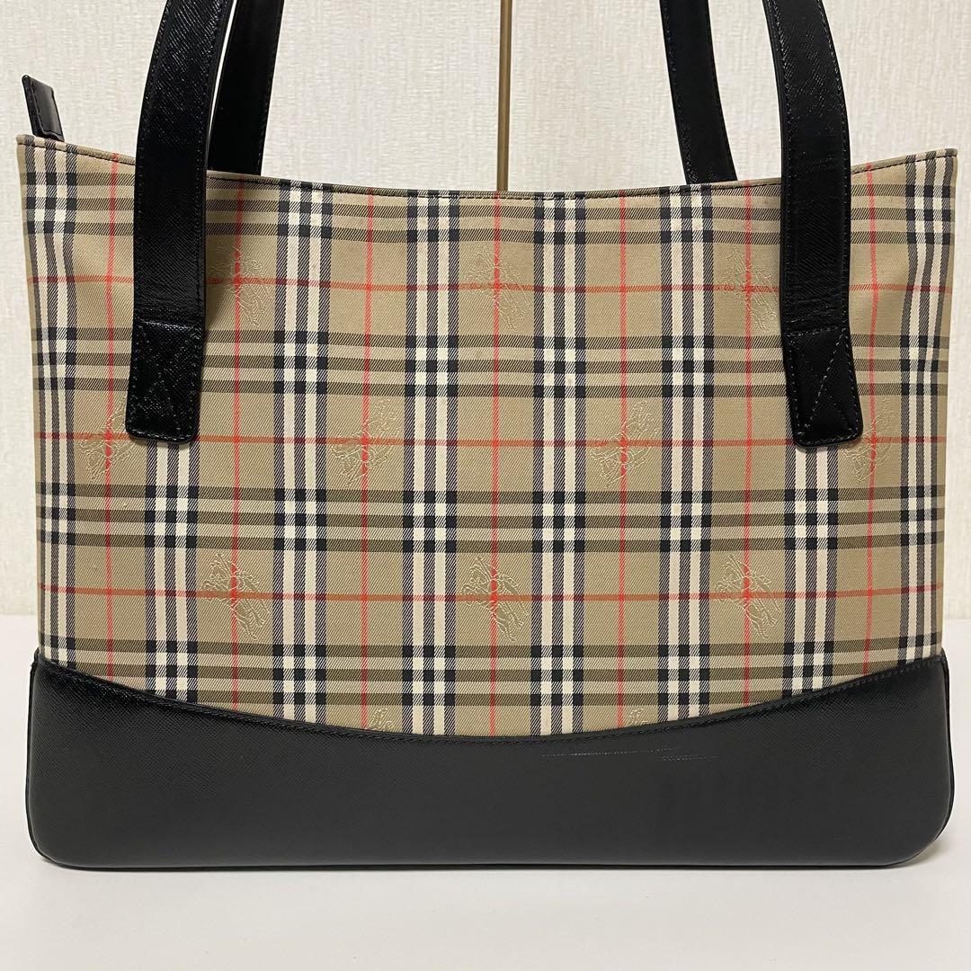 [鑑定済] BURBERRY シャドーホース トートバッグ キャンバス レザー BURBERRY バーバリー シャドーホース トートバッグ キャンバス