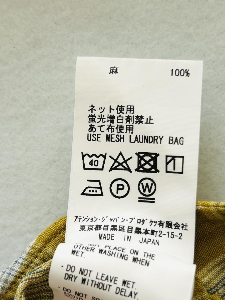 Vlas Blomme　前開きワンピース　F　マスタード　チェック柄　55446