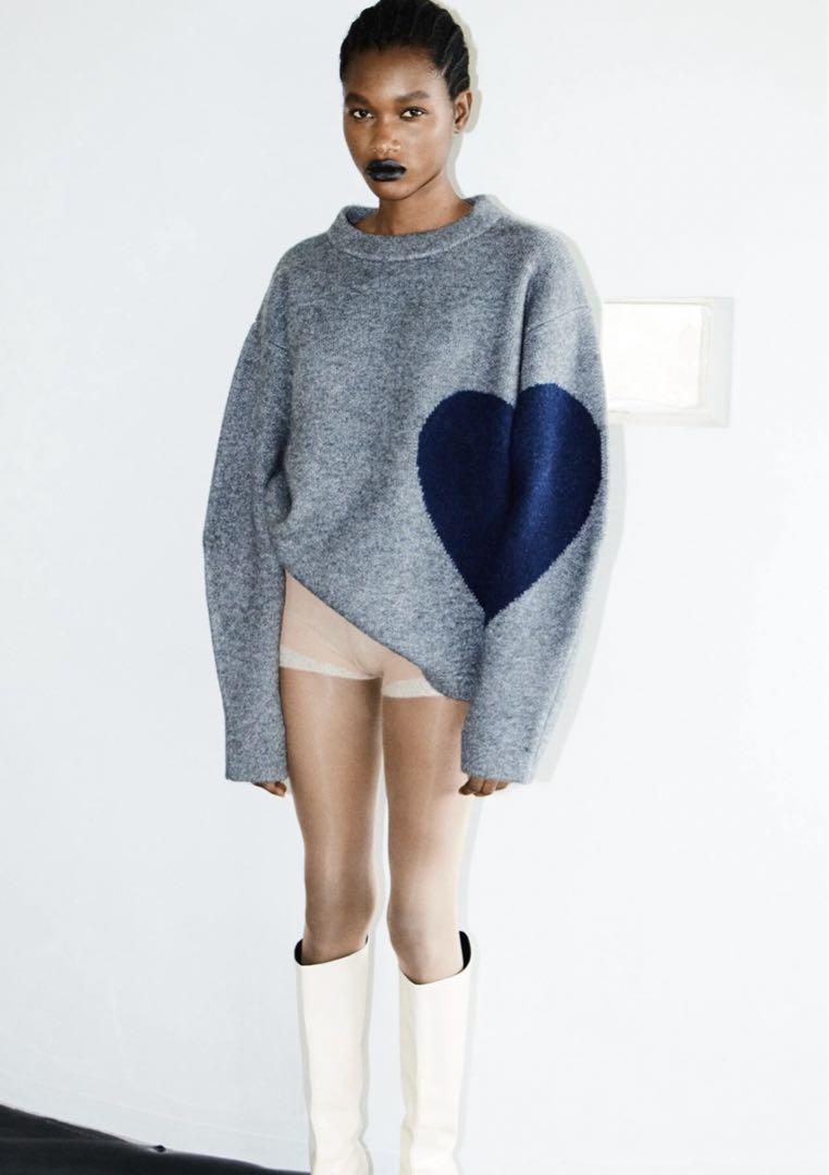 pattern KNIT  ハート ニット ペアセット（ホワイト&ネイビー計２着
