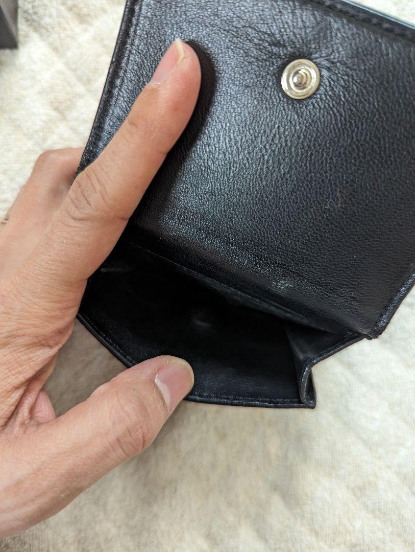 サンローラン 三つ折りミニ財布 黒ブラック レザー 箱・保存袋