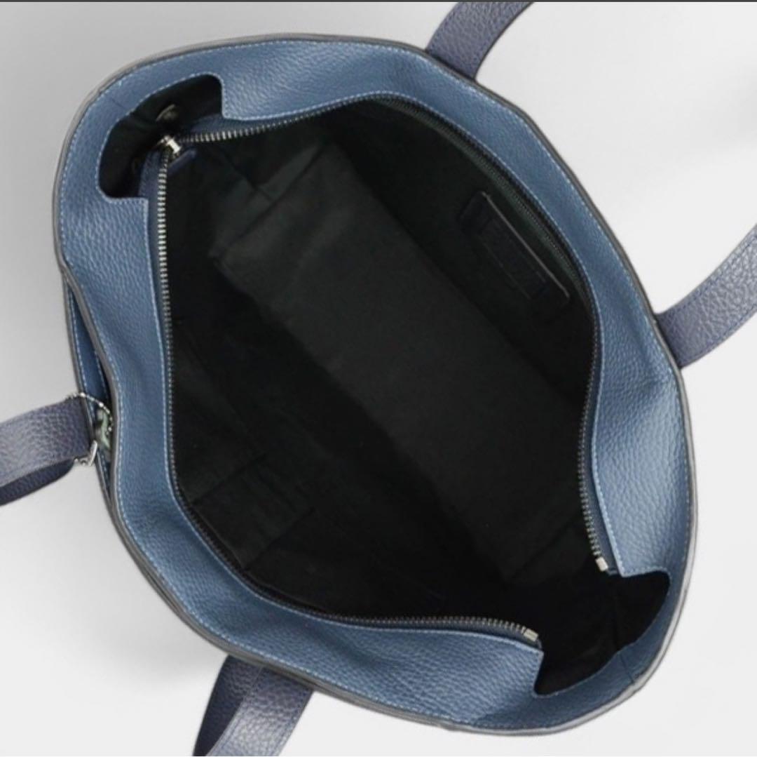 コーチ COACHレザートートバッグブロック|ネイビーC6874