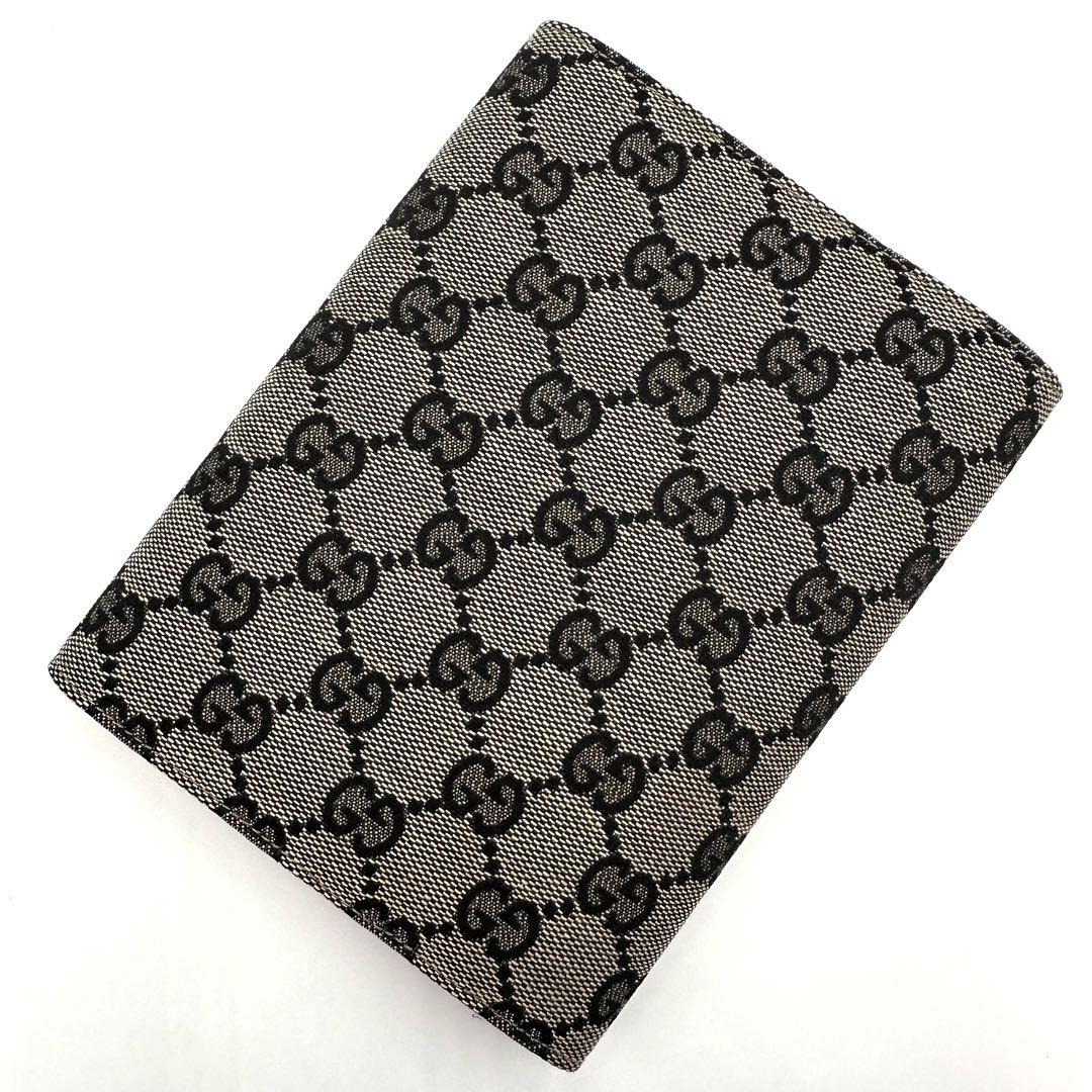 希少 GUCCI グッチ ブックカバー GGキャンバス GG柄 総柄 レザー