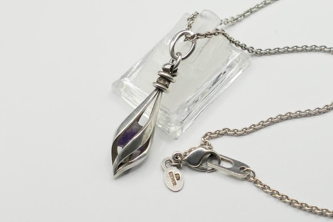 美品　エムズコレクション　ケージ　ネックレス　アメジスト　ペンダント