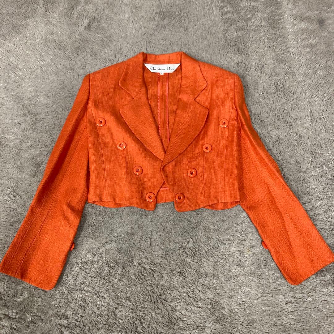 Christian Dior ショート丈 ジャケット M オレンジM Christian Dior