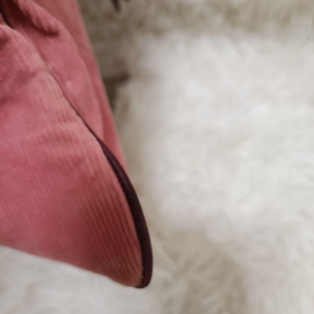 バーバリー Burberry コーデュロイ トートバッグ ピンク レザー