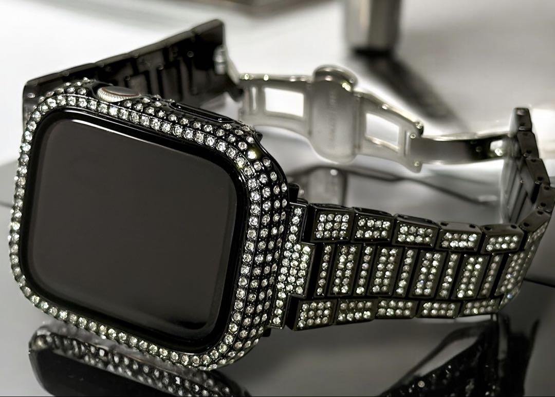 S1☆アップルウォッチバンド ステンレスベルト Apple Watch キラキラ