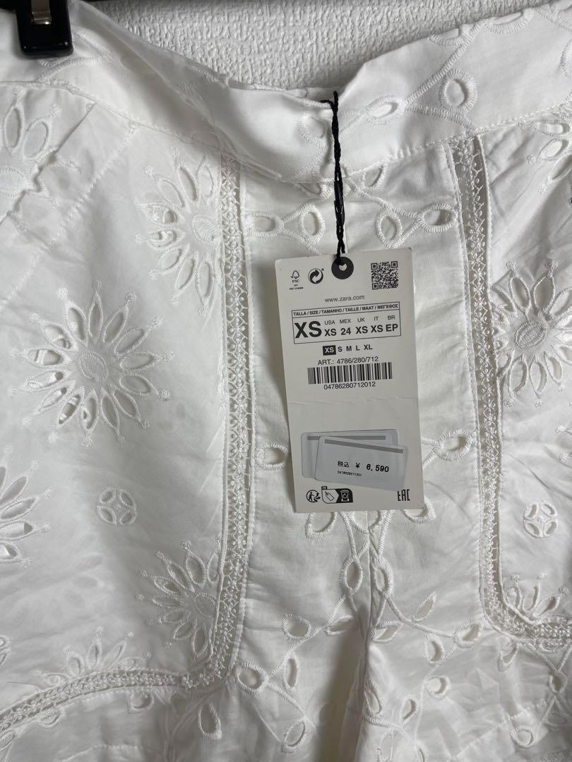 【新品タグ付き】ZARA ザラ 刺繍ホワイトショートパンツ XS