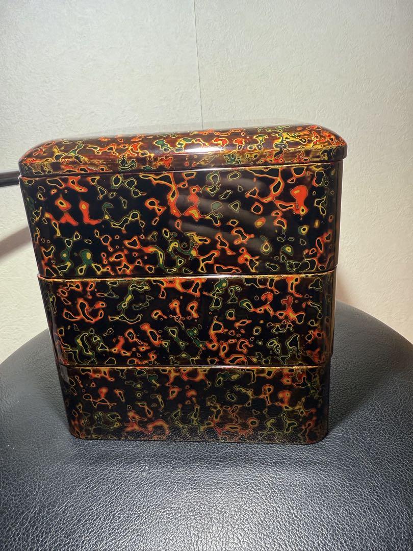 新品　高級　津軽塗り　重箱　3段　(天然木) 漆器
