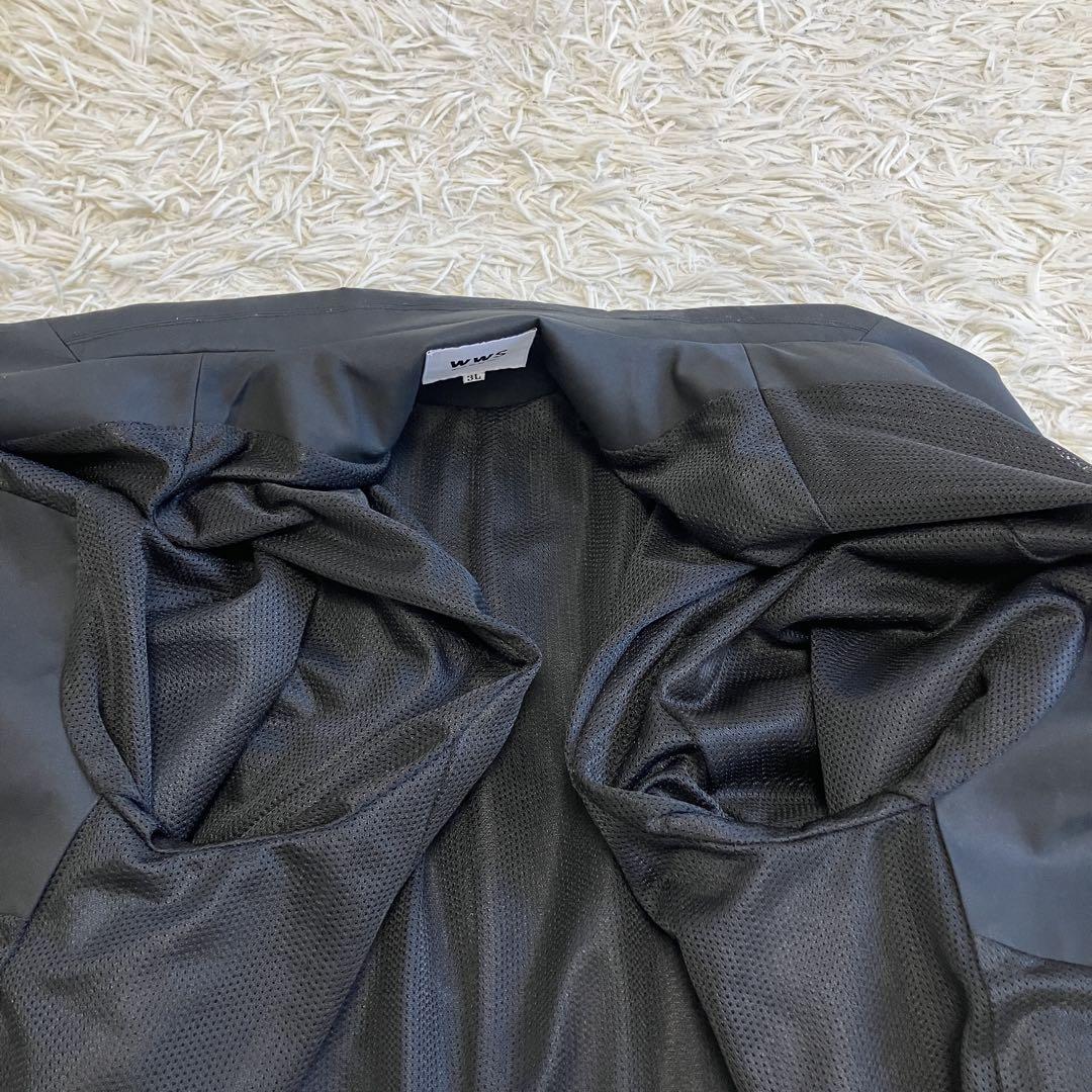 現行 美品✨3L ワークウェアスーツ　テーラードジャケット　黒　ストレッチ