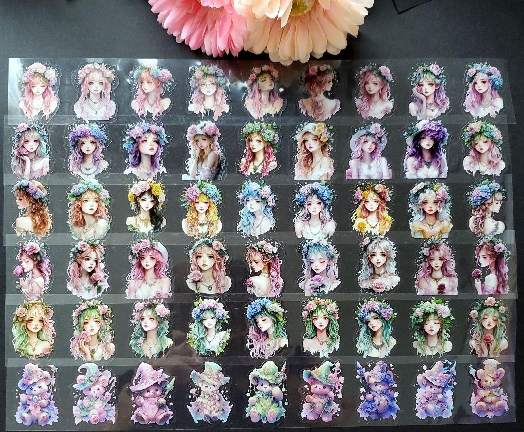 817 新品　未使用　nene様 フローラルプリンセス　PETロールステッカー nene様 フローラル プリンセス PET ロール シール 薔薇 紫陽花