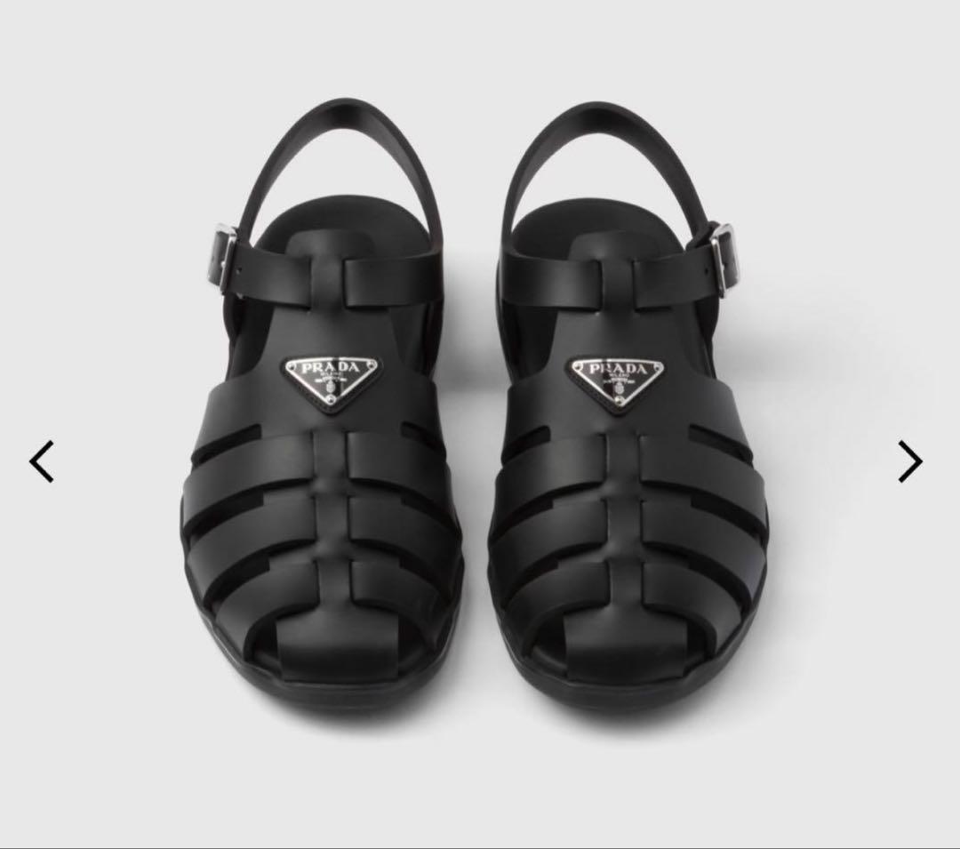 新品 PRADA トライアングル ロゴ フィッシャーマン ラバーサンダル プラダ