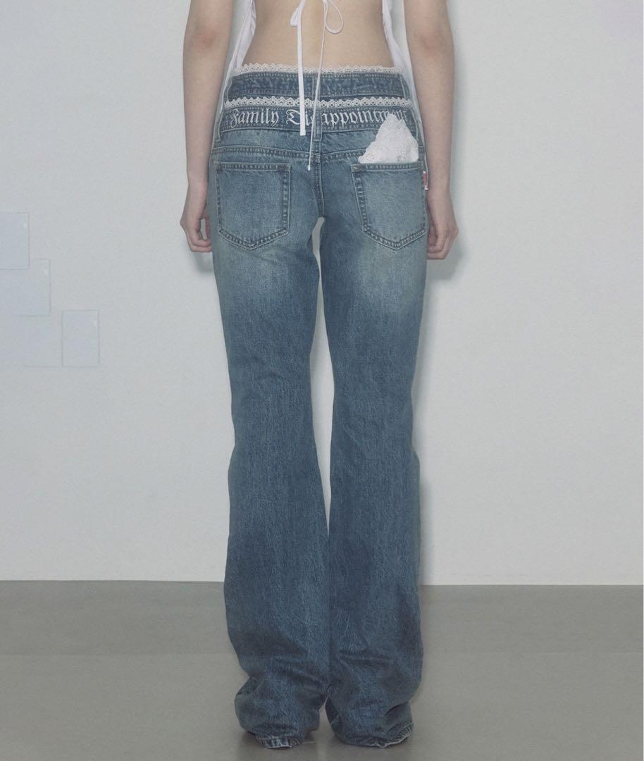 ★SCULPTOR★ Double Waist Boots Cut Denim Vintage Ice SC24S4 MUSINSA | SCULPTOR Double Waist Boots Cut Denim Vintage Ice