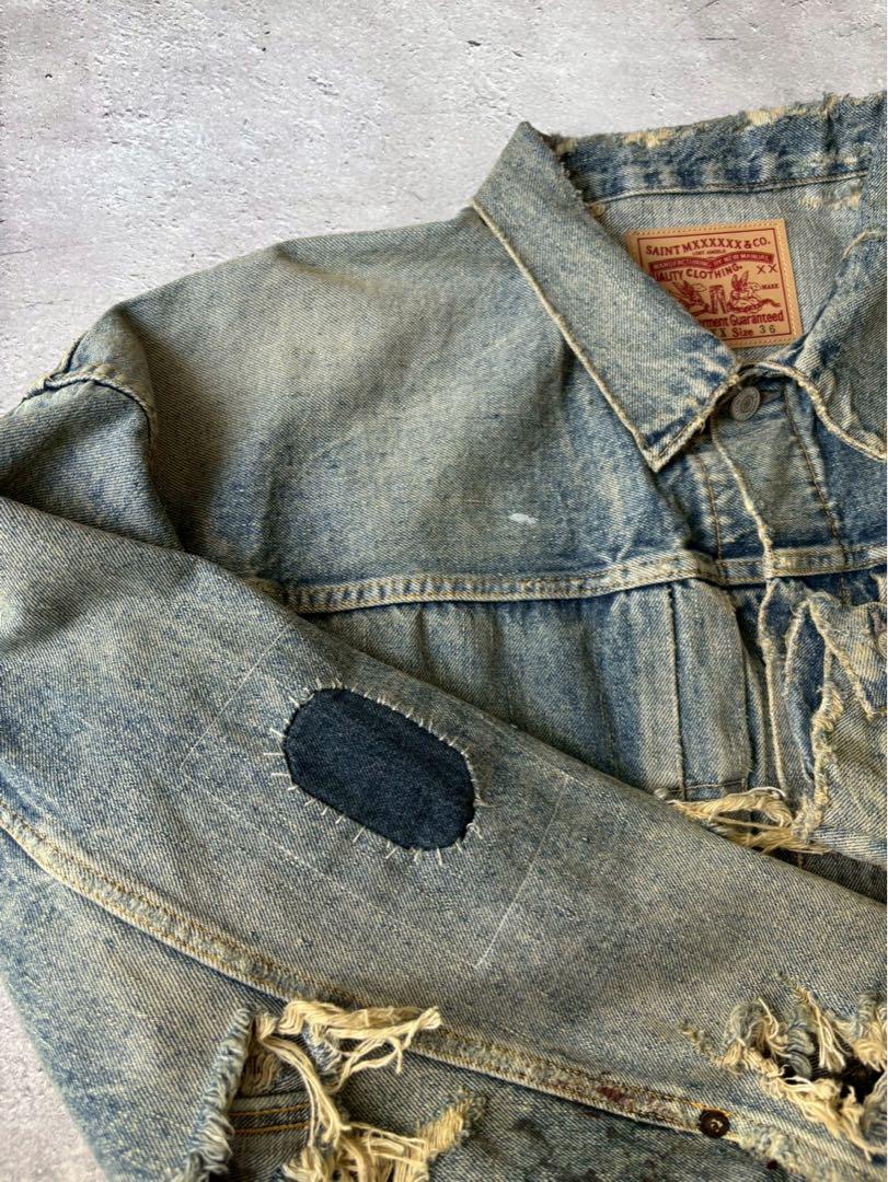 セントマイケル 　ダメージ加工　ヴィンテージ加工　デニムジャケット