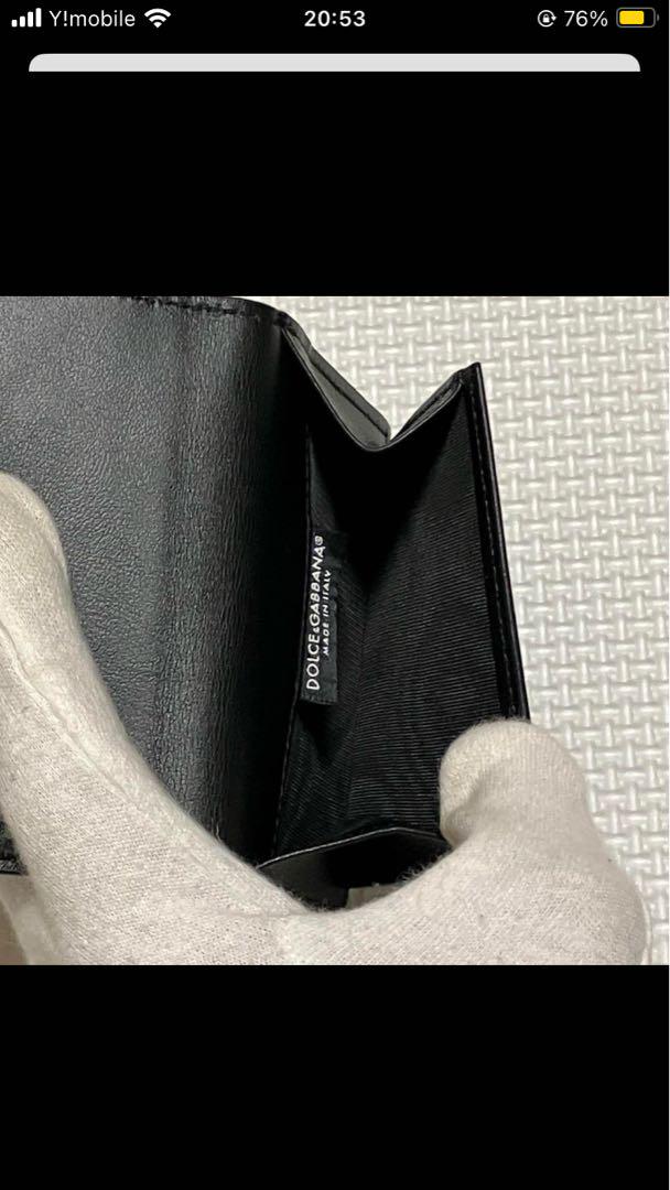 未使用　ドルチェ＆ガッバーナ　レザー三つ折り財布　黒　ブラック　箱カード付き