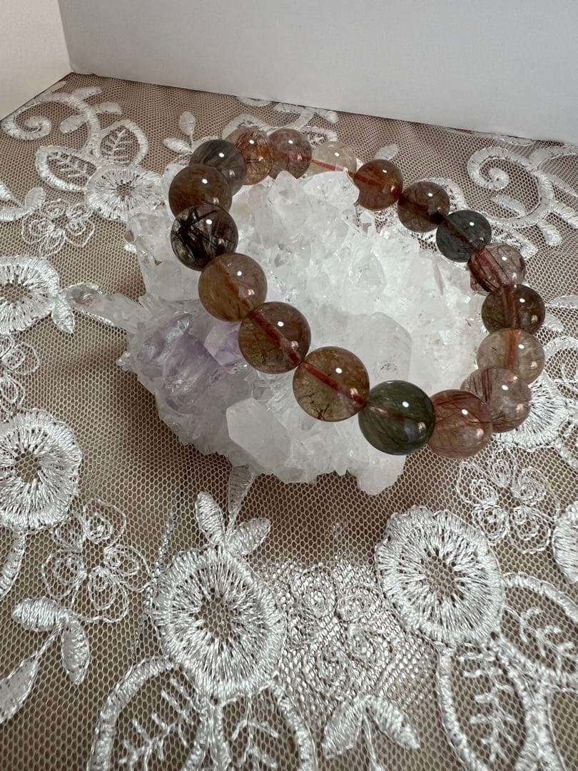 水晶アメジスト共生ポイントクラスター④ アメジスト共生水晶クラスター 約61X81mm 2025年最新