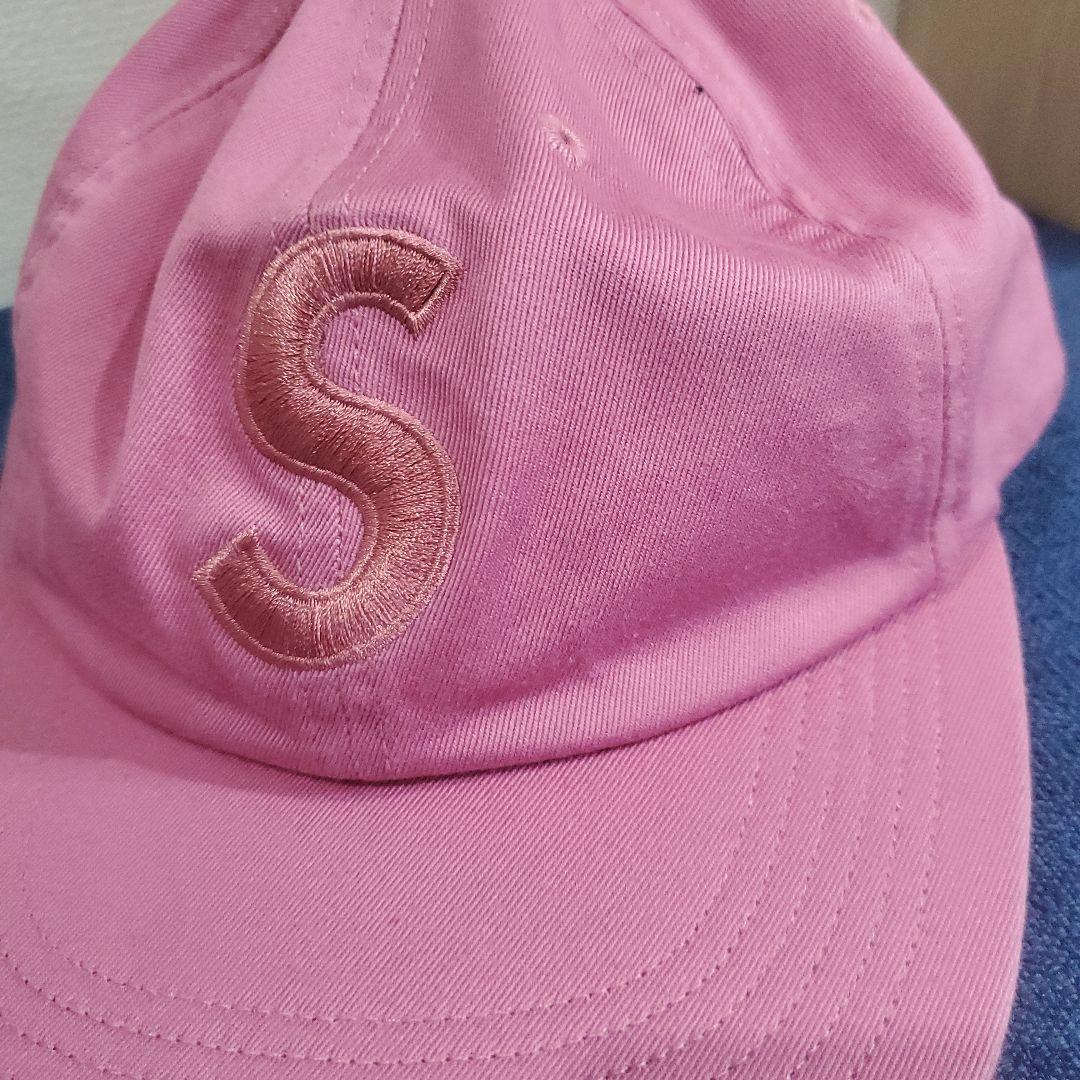 激レア　Supreme　S字刺繍　６パネルキャップ　　古着　ピンク