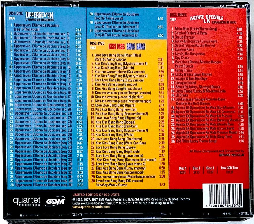 3CD 500枚限定盤 ブルーノ・ニコライ ユーロ・スパイ映画 サウンドトラック 3CD 500枚限定盤 ブルーノ・ニコライ ユーロ・スパイ映画