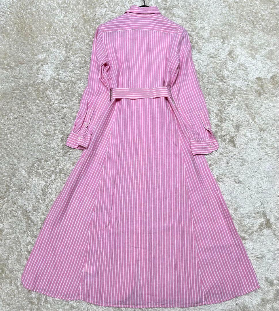 極美品 ラルフローレン シャツワンピース ロング リネン