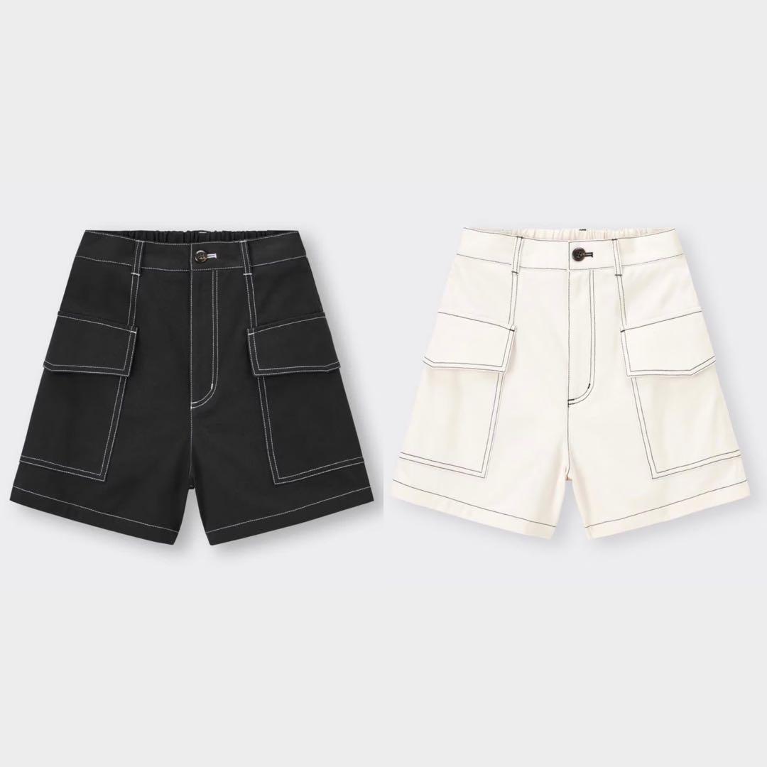 【関税込み】Courreges ホワイト コントラスト ショートパンツ GU コントラストステッチショートパンツYG - メルカリ