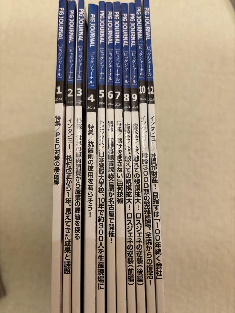 PIG JOURNAL 2024年1月〜12月、全11冊