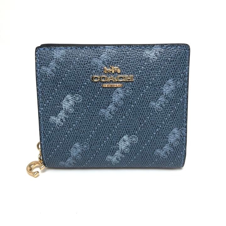 未使用保管品】COACH コーチ 二つ折り財布 ホースアンドキャリッジ