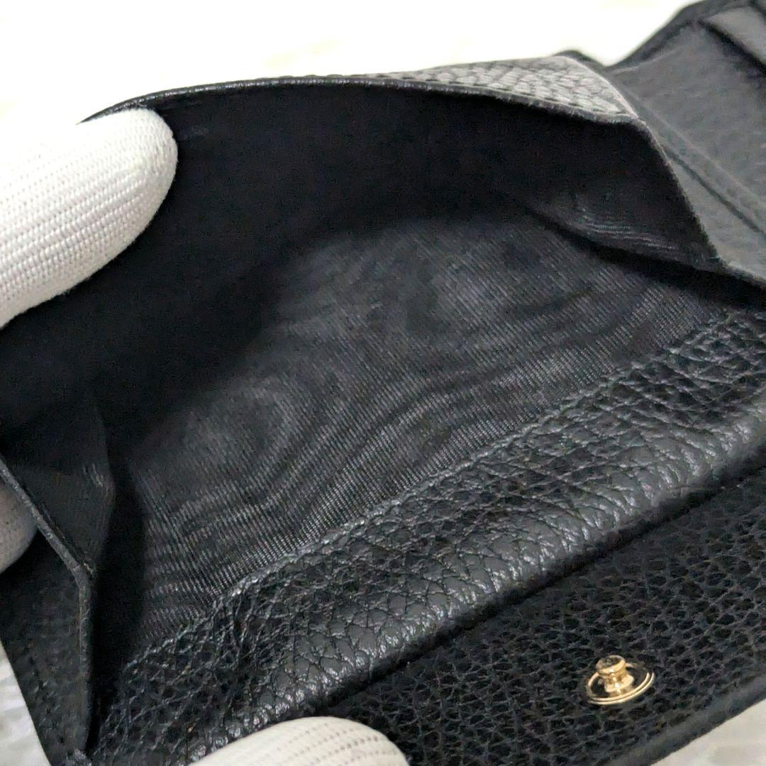 未使用品✨グッチ 2つ折り財布 ロゴ型押し レザー ブラック 箱付き 画像8