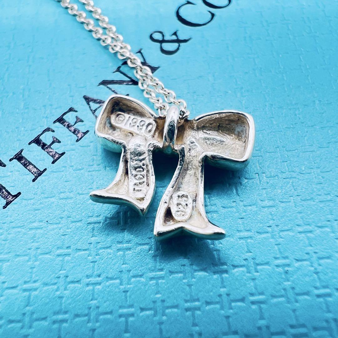 ティファニーシルバー ネックレス　リボン　ボウ 美品 ティファニー シルバーネックレス ボウ Bow リボン Ribbon