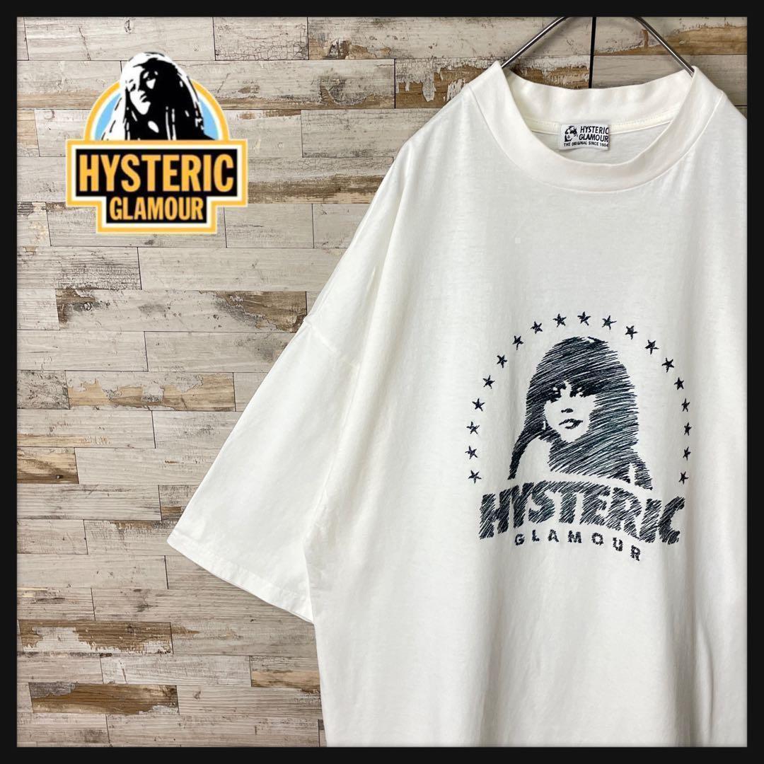 2150 U【美品】ヒステリックグラマー☆ヒスガール刺繍 スリット入り Ｔシャツ