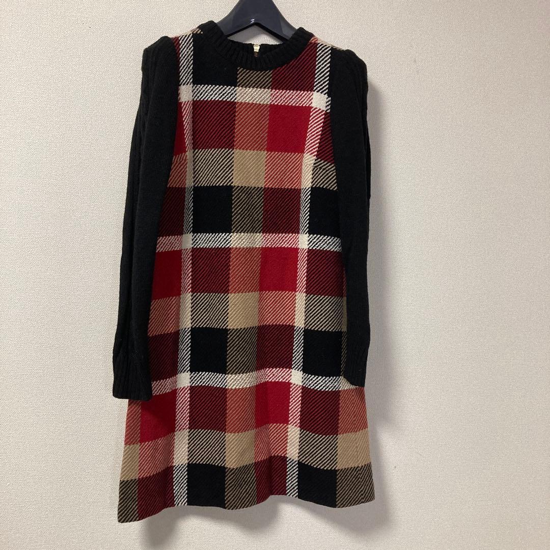 ブルーレベル ワンピース 赤チェック バーバリー ブルーレーベル メガ