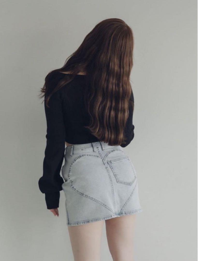 ANDMARY Heart hip denim skirt