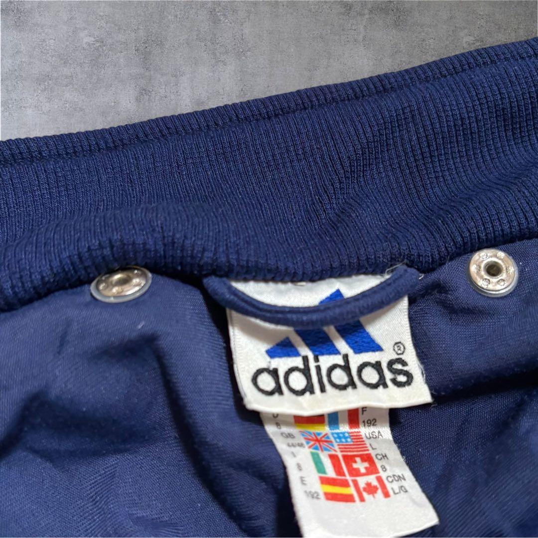 【K92】激レア90s adidasベロアトラックジャケット切替フード付ネイビー 【K92】激レア90s adidasベロアトラックジャケット切替フード付ネイビー