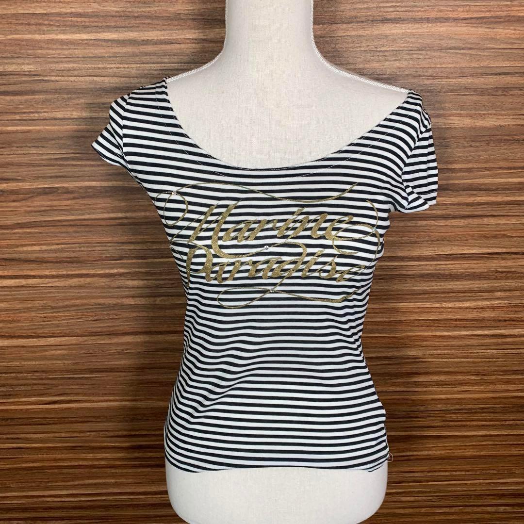 MICHEL KLEIN️ Tシャツ 38サイズ M相当 白黒 半袖 ボーダー