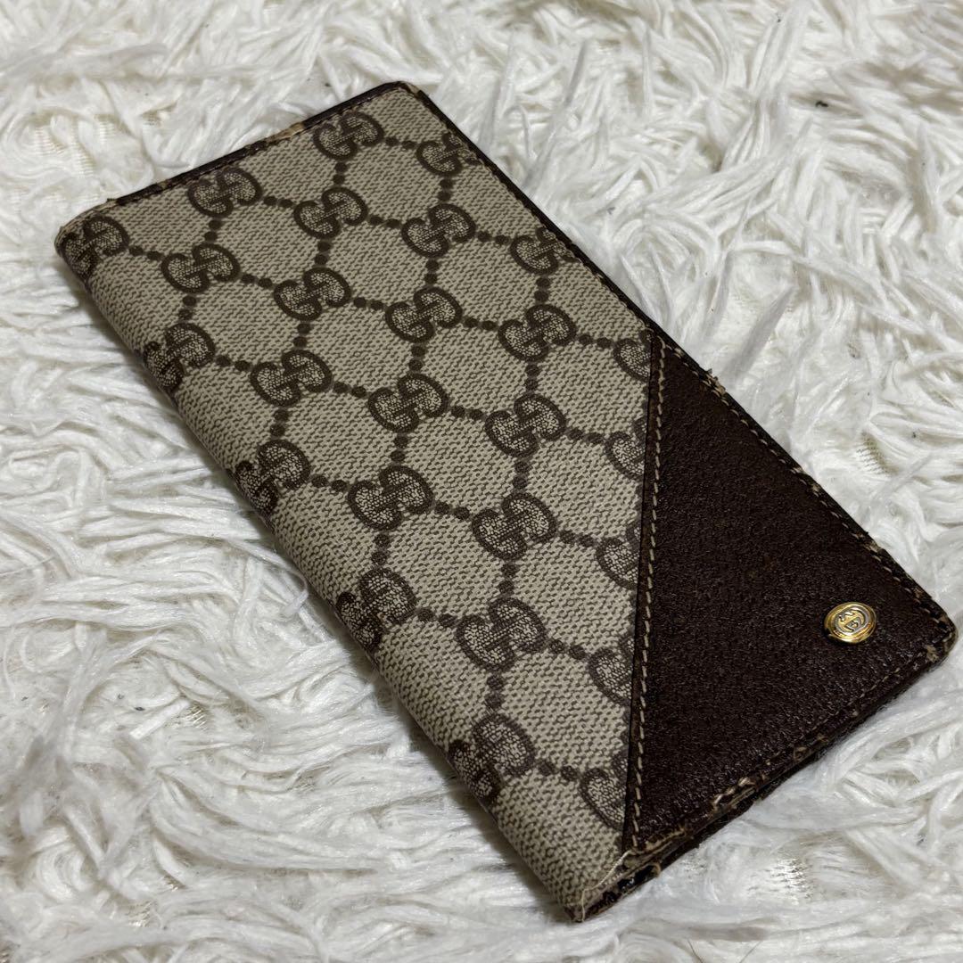GUCCI オールドグッチ 二つ折り財布 長財布 長札入れ GG PVC