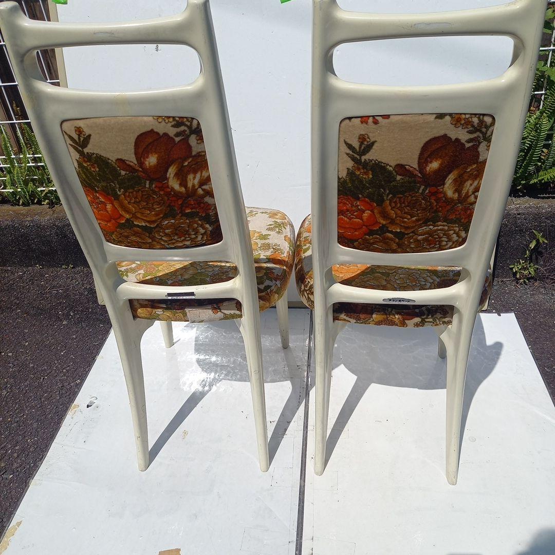 フランスベッド　花柄の椅子2脚セット