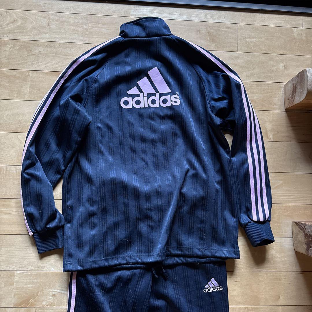 adidas ウォームアップウェア ダークブルー/ピンク 短パン付き　3点セット