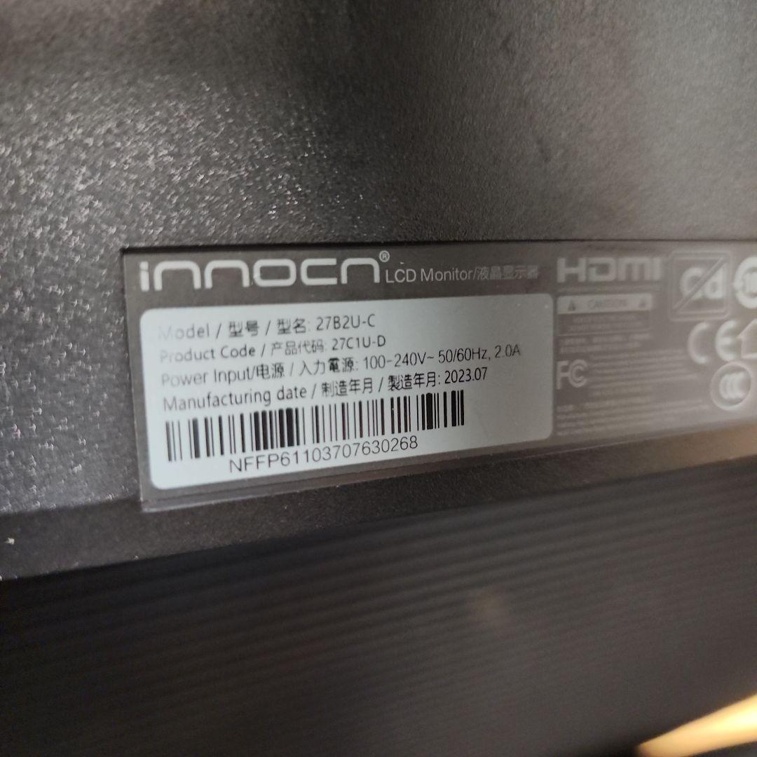 Innocn 27インチ 4Kモニター 美品　USB-C 接続あり