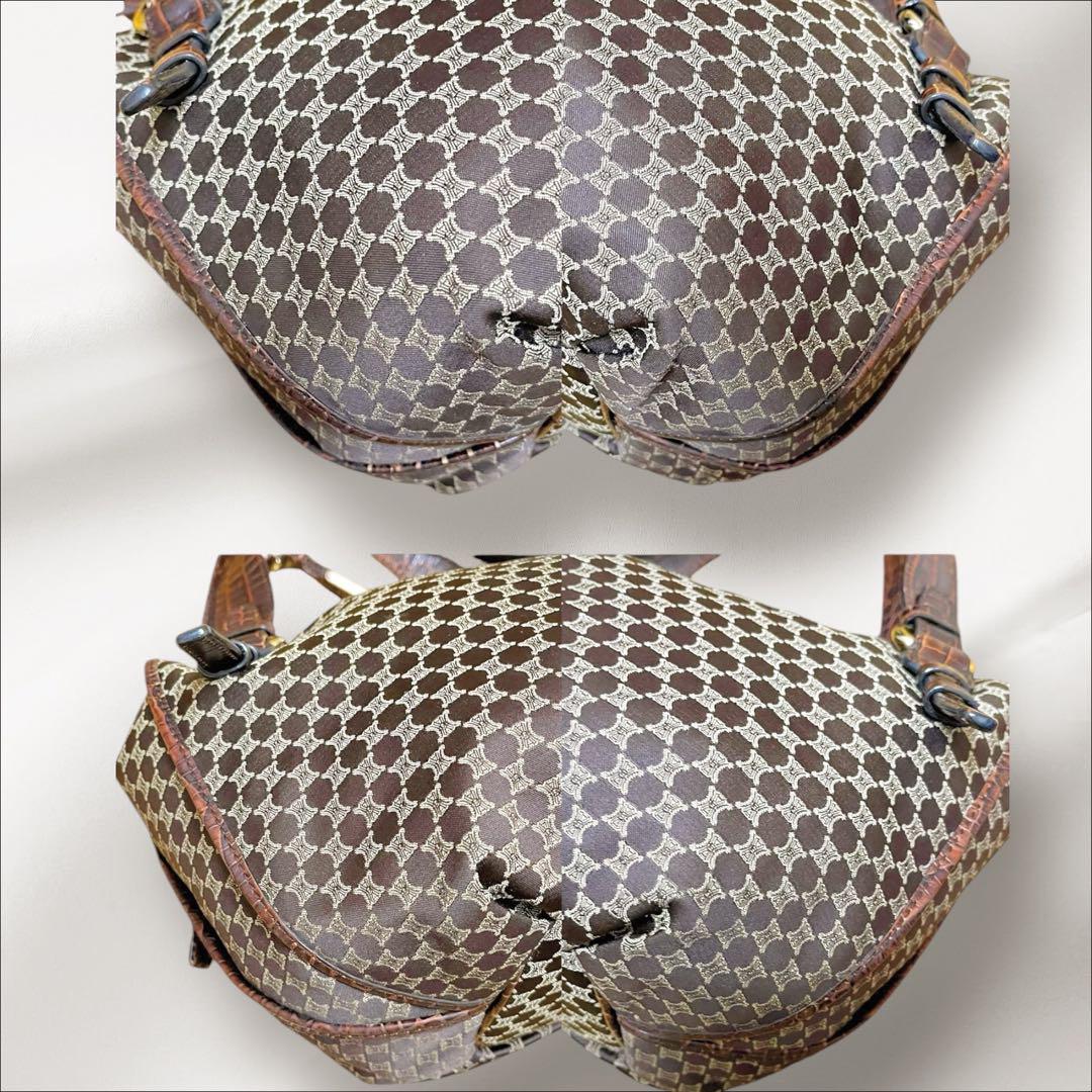 【希少/美品】セリーヌ ビタースウィート クロコ型押し パリマカダム 茶 大容量
