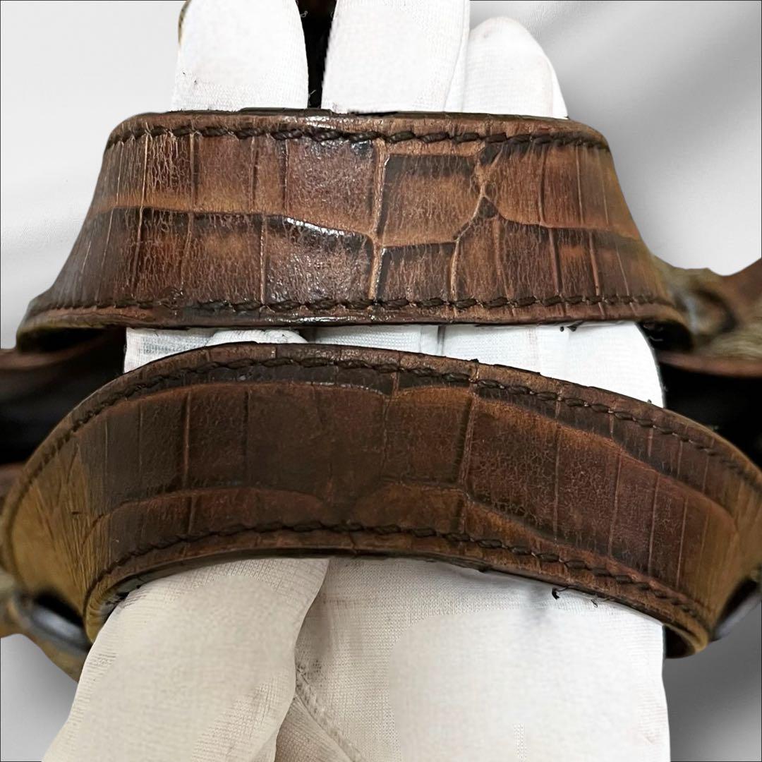 【希少/美品】セリーヌ ビタースウィート クロコ型押し パリマカダム 茶 大容量