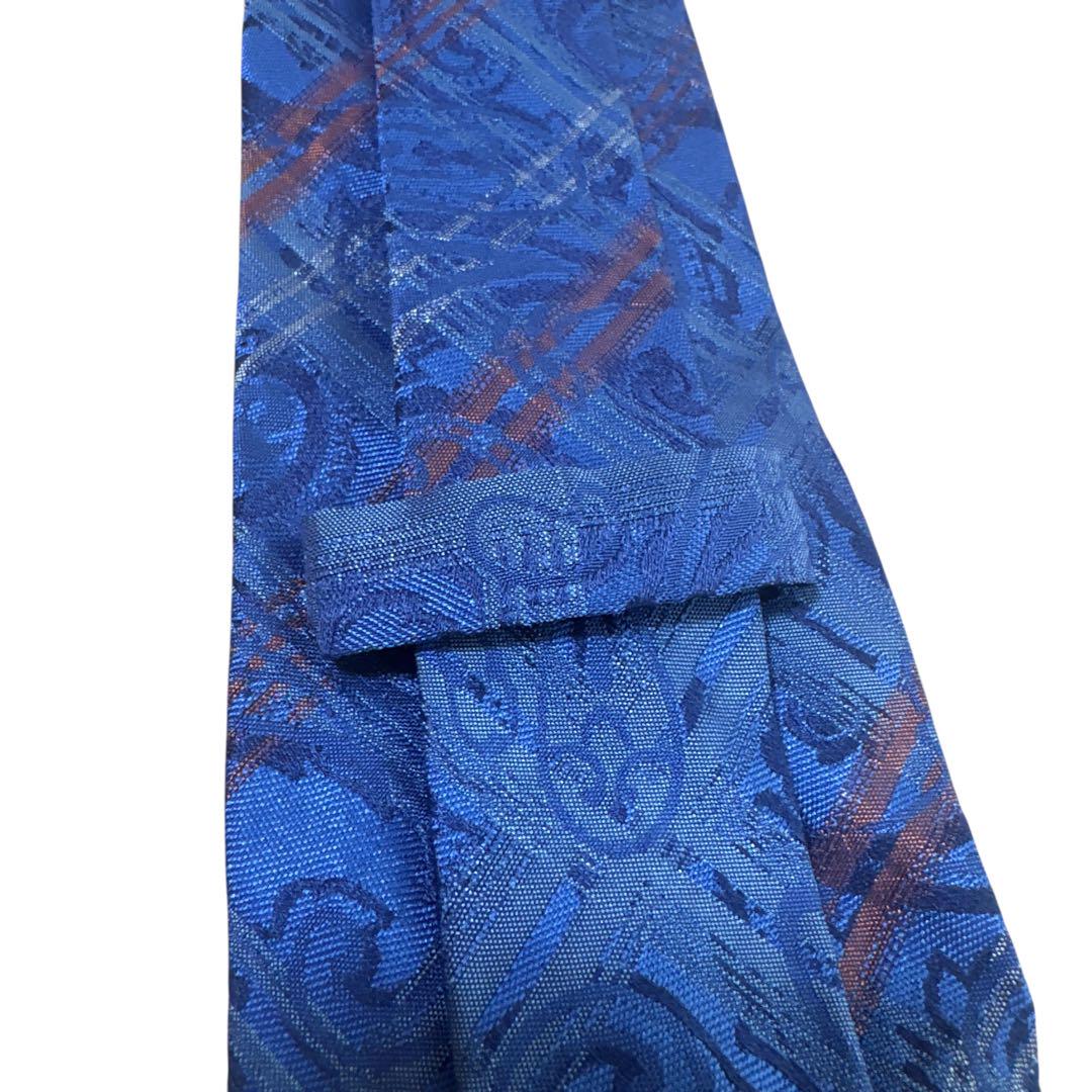 【美品】　ETRO エトロ　ペイズリー　ネクタイ 青