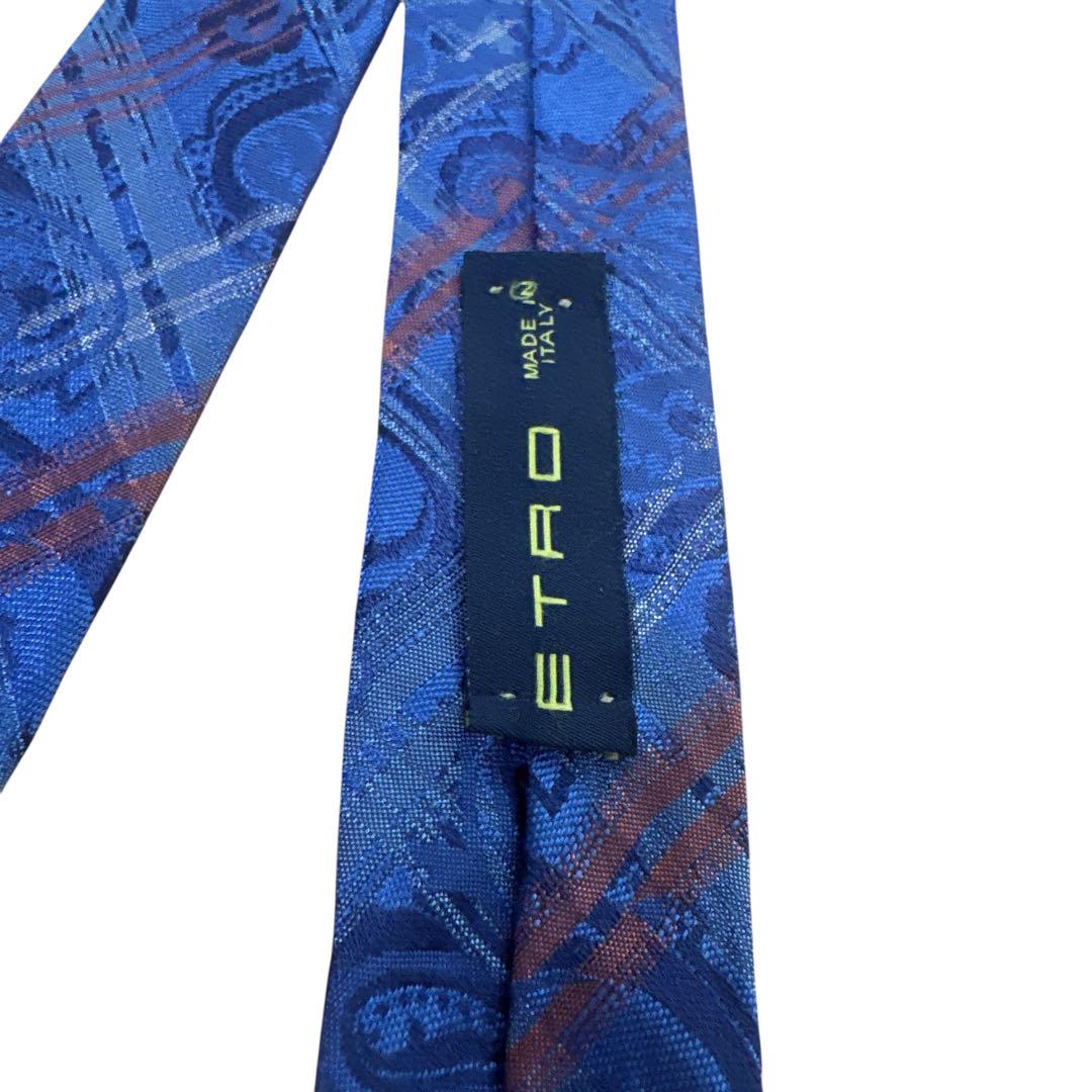 【美品】　ETRO エトロ　ペイズリー　ネクタイ 青