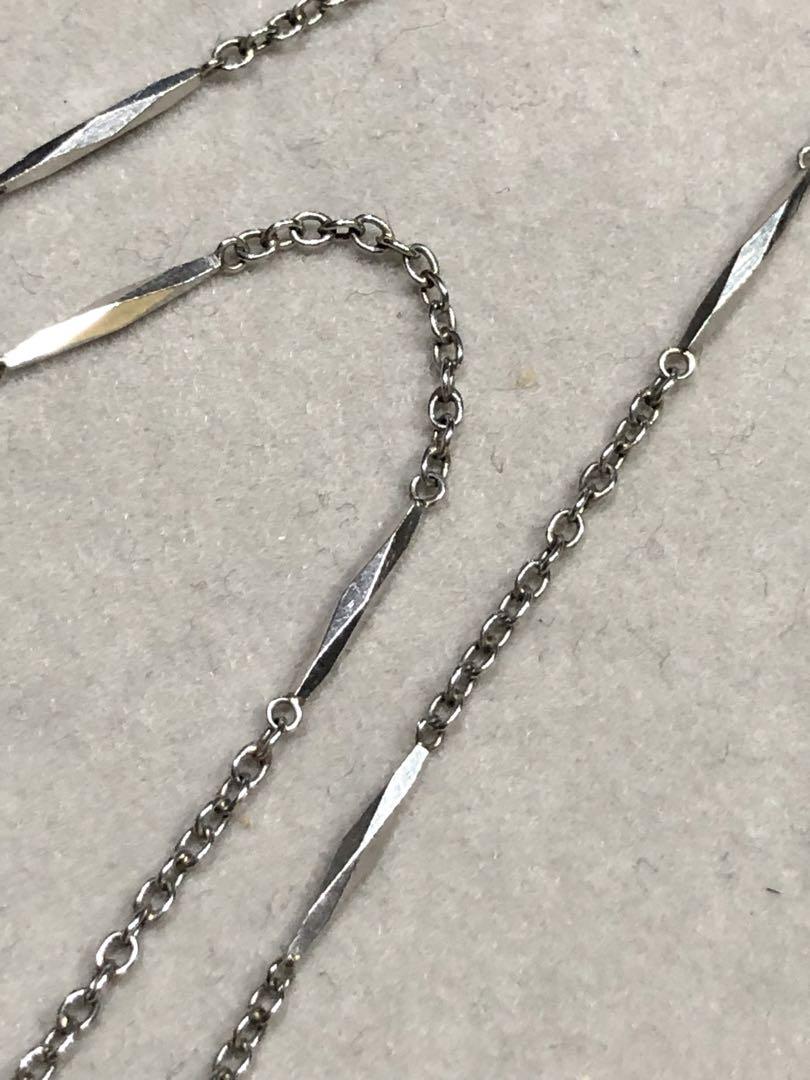 【超新作】 アンティーク アクセサリー ネックレス チェーン 切子 850 プラチナ レトロ ヴィンテージ アクセサリー