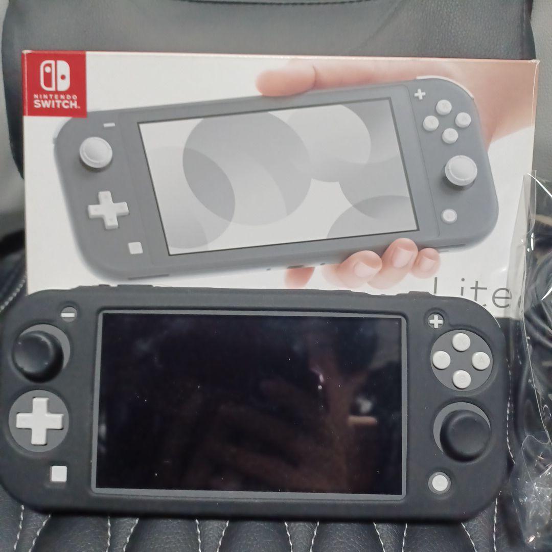 Switch right本体　グレー　充電器、ソフト、本体入れ物付き Nintendo Switch Lite 本体 グレー ケース・充電器付き 本体