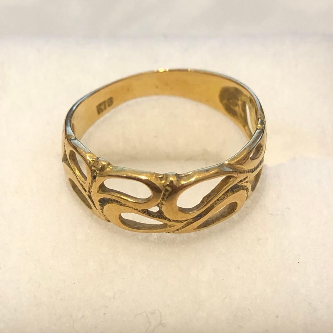 K18幾何学うねうね透かしリング　703K2508