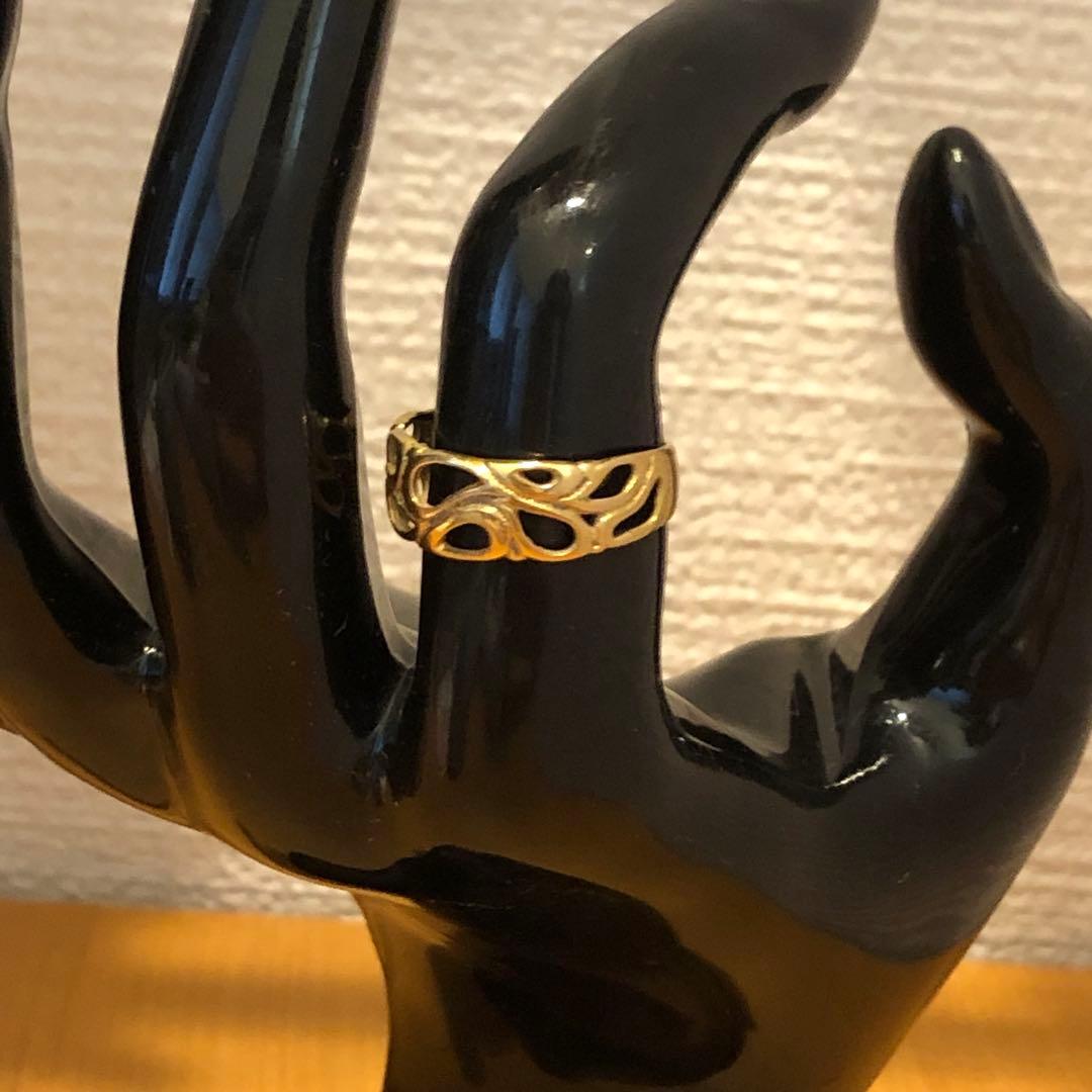 K18幾何学うねうね透かしリング　703K2508