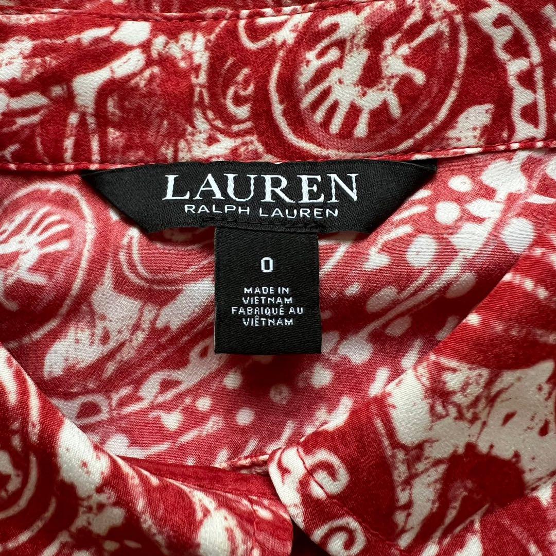 LAUREN RALPH LAUREN ペイズリー クレープシャツワンピース