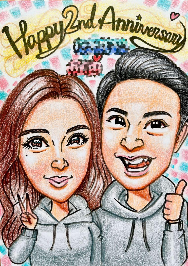 【お客ページ】（ペコ様）オーダー似顔絵☆結婚式、誕生日や記念日に