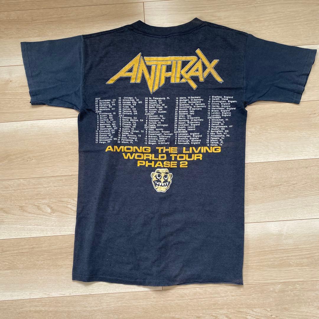 ANTHRAX 80sビンテージ ワールドツアーT USA製 Mサイズ バンド ANTHRAX 80sビンテージ ワールドツアーT USA製 Mサイズ バンド
