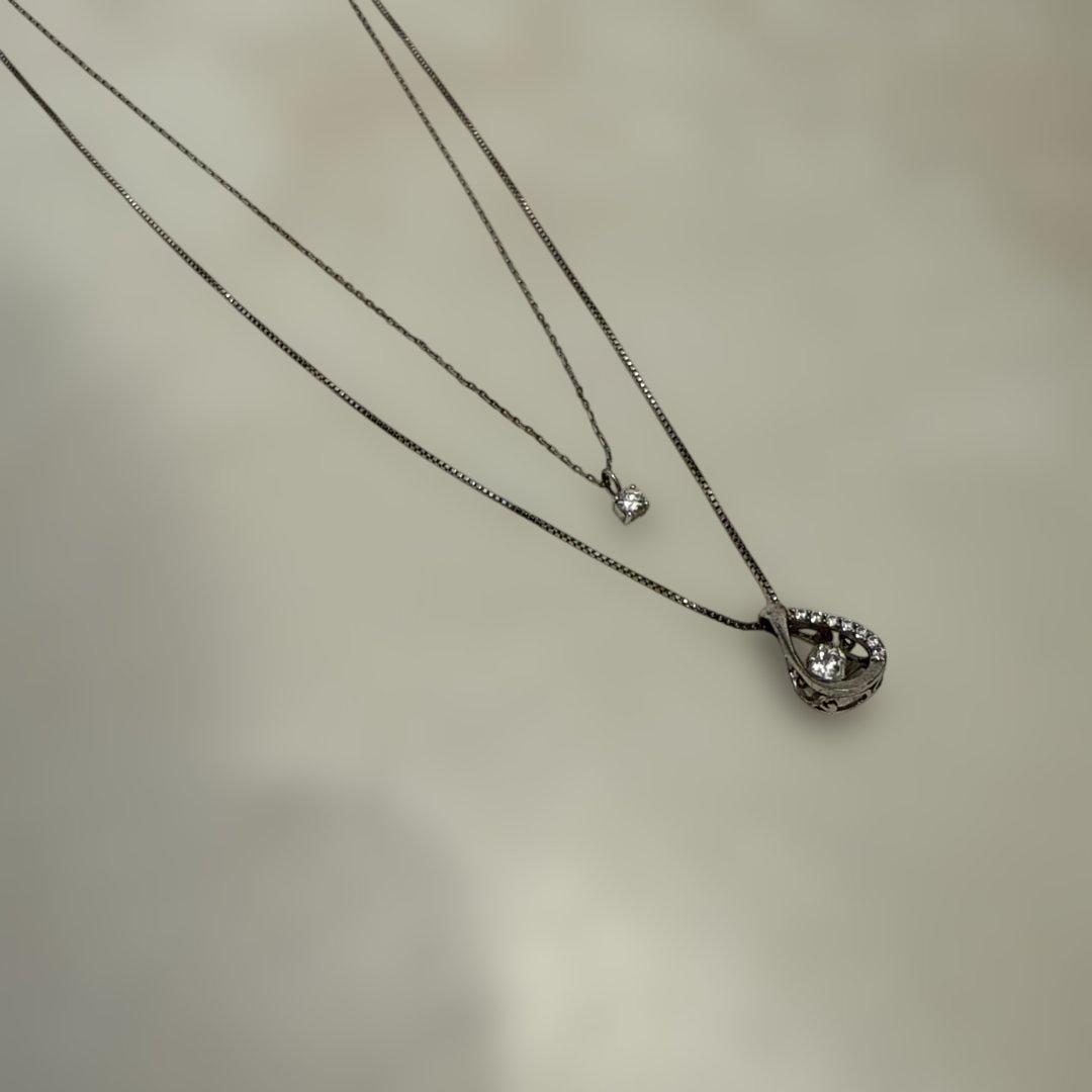 シルバー 2連 ネックレス silver925