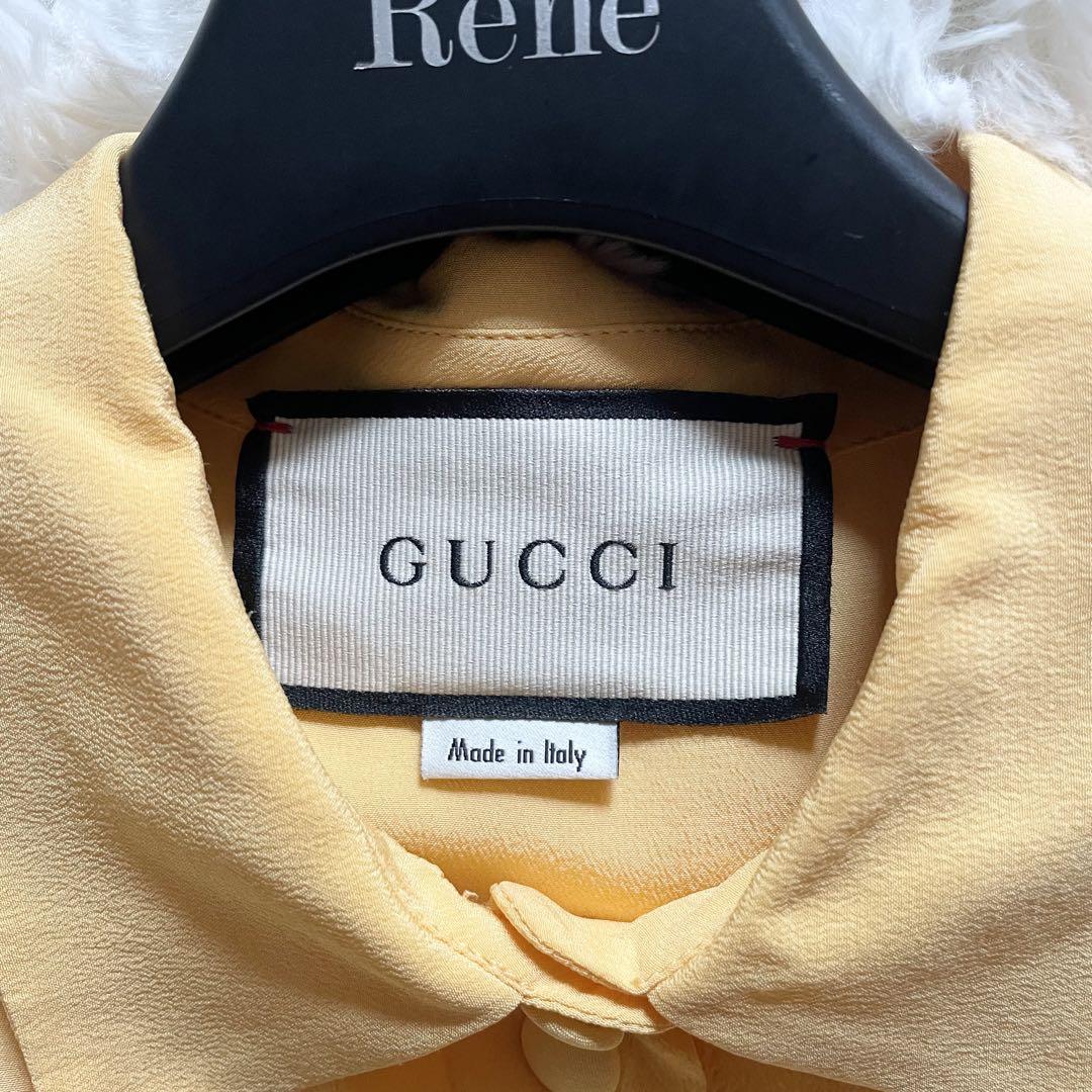 未使用級　キャサリン妃着用　GUCCI　ボウタイ　シルク100%　ブラウス　M